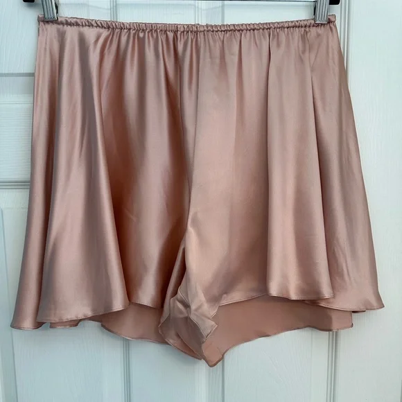 Rosamosario 100% Silk French Knicker Tap Pant & Bralette Set Pink Blush Silk - Picture 6 of 17
